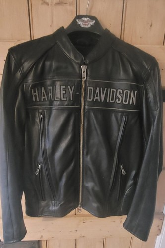 Mens black leather - , harley